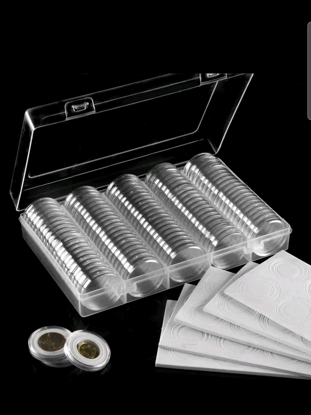 Clear Coin Capsule Storage Set – Transparent Protective Holders